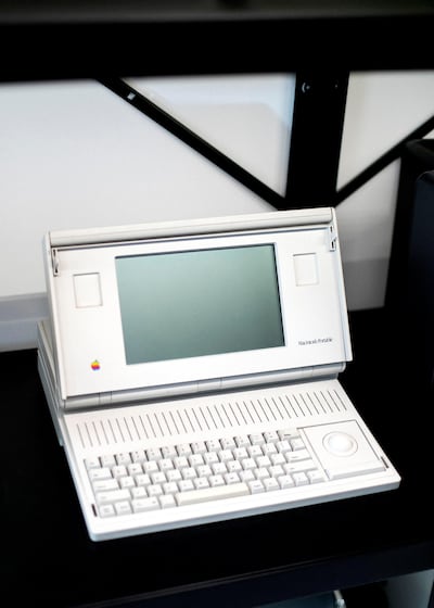 Apple's first attempt at a laptop, the Macintosh Portable, was introduced in 1989. Reem Mohammed / The National