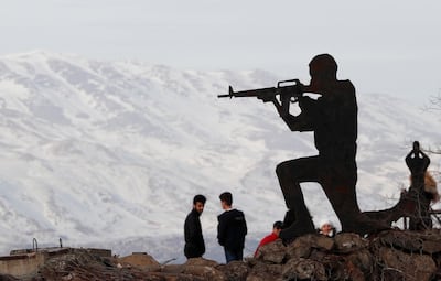 A view of Mount Hermon from Ben Tal overlooking in the Golan Heights. Israel and Syria have been trading rocket fire. EPA