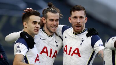 Gareth Bale celebrates after scoring the fourth. EPA