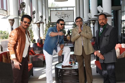 From left: Anil Kapoor, John Abraham, Paresh Rawal and Nana Patekar in Welcome Back. Photo: Eros International
