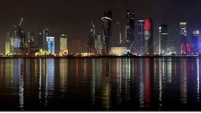 Doha was the only regional hub to rise up the ranks of most liveable cities. Above, the Qatari capital at night. Fadi Al Assaad / Reuters