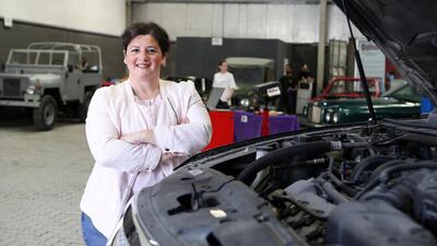 Nazli Koseoglu owns Hammerhead Auto Specialists at Al Quoz Industrial Area 2 in Dubai. Pawan Singh / The National