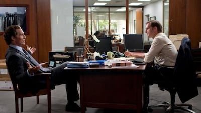 Matthew McConaughey, left, plays a defence lawyer and Josh Lucas is a state prosecutor in The Lincoln Lawyer.