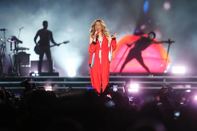 Kylie Minogue at the 2015 Dubai World Cup. Sarah Dea / The National