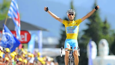 Finding little cooperation, Italian Vincenzo Nibali took control of Stage 13 for a solo win. He continues to wear the yellow jersey of the overall leader of the Tour de France. Nicolas Bouvy / EPA