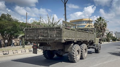 A vehicle of the Ethiopian National Defence Force patrols the streets of Mekelle, after seizing control of the capital of the Tigray region at the weekend. AFP
