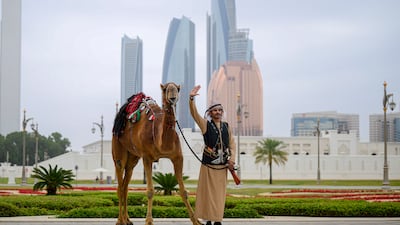 A camel rider participates in the state reception. Omar Askar / UAE Presidential Court