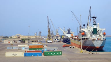 The Yemeni port city of Hodeidah. It was struck by Saudi Arabia on Friday. AFP