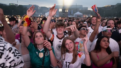 The crowd at the Fan Festival, at Stuttgart's Schlossplatz. Getty Images