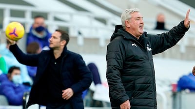 Chelsea's manager Frank Lampard and Newcastle boss Steve Bruce at St James' Park . AFP