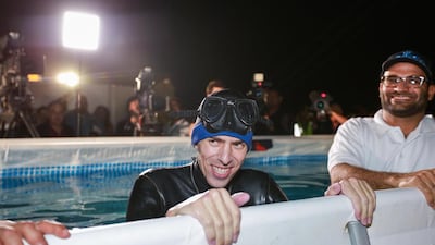 Branko Petrovic after his Guinness World Record attempt. Victor Besa for The National