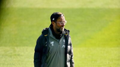 Liverpool manager Jurgen Klopp during a training session at Melwood Training Ground. Getty