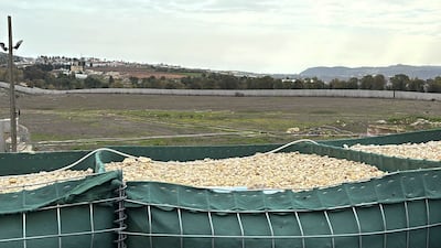 A forward position used by Irish Unifil troops, with an Israeli border wall seen in the background. Jamie Prentis / The National