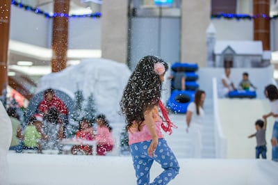 Children can enjoy artificial snow at BurJuman. Courtesy BurJuman