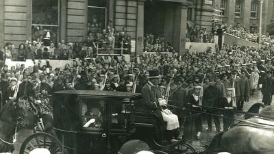 His daughter Angela now lives in Dubai and has arranged for the pictures to be displayed on the QE2 in Port Rashid. Photo: Charles Wilson