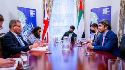 Sheikh Abdullah with Alok Sharma. The UAE foreign minister said his country was keen on working with the UK to develop proactive plans to mitigate climate change.