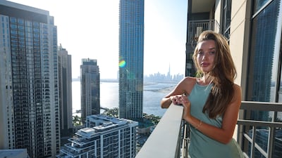 Maru Federko at home in Creek Rise Tower 2, Dubai Creek Harbour. Photos: Victor Besa / The National