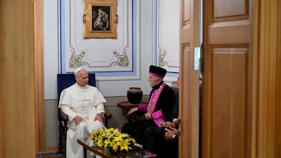 Pope Leo meets Turkey's Chief Rabbi David Sevi in Istanbul. Reuters