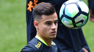 Philippe Coutinho is on international duty with Brazil despite missing Liverpool's start to the season with a back injury. Nelson Almeida / AFP