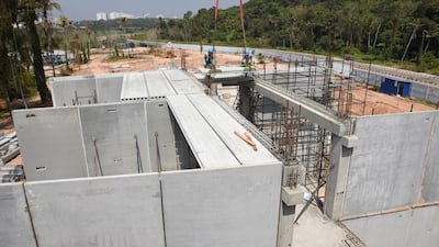 All the infrastructure components for the 130,000-square-foot campus with a capacity for 3,000 students were manufactured off-site at KEF Holdings’ India factory. Courtesy KEF Holdings