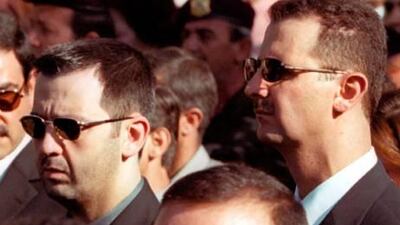 Syrian president Bashar al Assad, right, and his younger brother Maher al Assad, during the funeral of their father, the late president Hafez al Assad, in Damascus. Maher headed a list published yesterday of 13 Syrian officials sanctioned by the European Union for their involvement in repression.