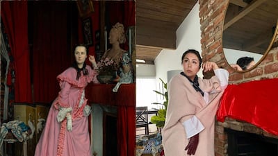 From pink frills to a pink blanket - participants exercised their creativity as they turned themselves into artworks as part of the Getty Museum challenge, which was inspired the Rijksmuseum and the Instagram account @tussenkunstenquarantaine. Via @GettyMuseum / Twitter