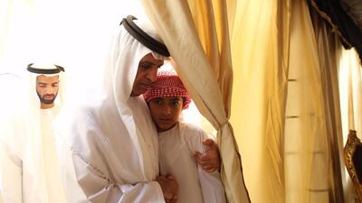 The Ruler of Ras Al Khaimah, Crown Prince of Ras a Al Khaimah and Sheikh Ahmed bin Saqr visit families of the Emirati soldiers that died in Yemen in Al Ain. Wam