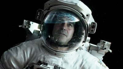George Clooney as an astronaut in 2013 space movie, 'Gravity'. Warner Bros