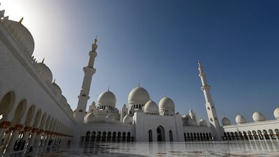 The Sheikh Zayed Grand Mosque in Abu Dhabi. Tom Dulat / Getty Images