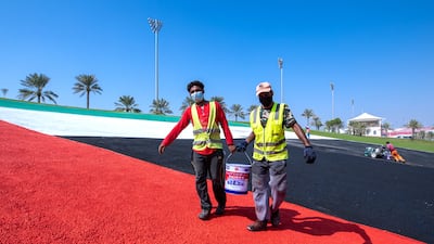 The UAE flag is painted on Abu Dhabi Hill. Victor Besa / The National