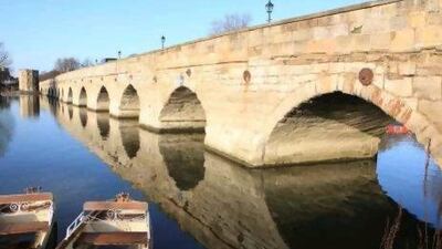 The river and bridge at Stratford Upon Avon Warwickshire.