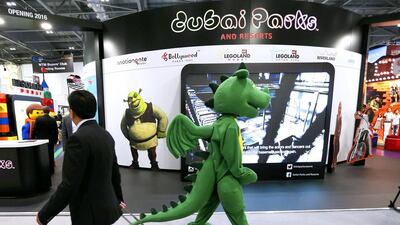 The Dubai Parks and Resorts stand at the World Travel Market at the ExCel Centre in London. Stephen Lock for the National