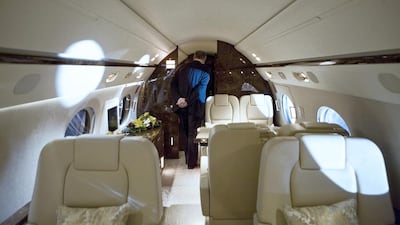 The interior of a Gulfstream G450. Philip Cheung / The National