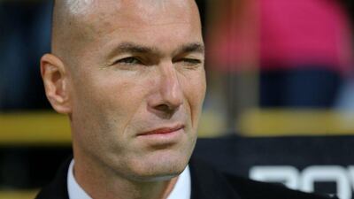 Real Madrid manager Zinedine Zidane looks on from the touchline. Cesar Manso / AFP