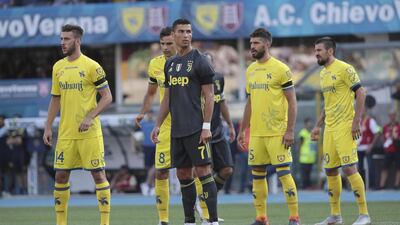 Cristiano Ronaldo in action against Chievo. EPA
