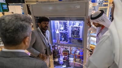 An exhibitor at the 2025 edition of Make it in the Emirates in Abu Dhabi. Antonie Robertson / The National