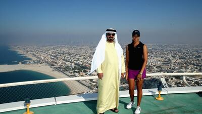 Cheyenne Woods spent time at the helipad on top of the Burj Al Arab Hotel after her second round of the Omega Dubai Ladies Masters on the Majlis Course at the Emirates Golf Club. Warren Little / Getty Images