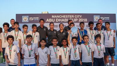 AUH Club takes the U-14 plate at the Manchester City Abu Dhabi Cup. Victor Besa / The National
