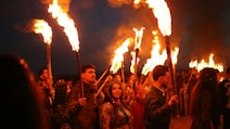 Syrian Kurds mark Nowruz in Qamishli on Wednesday. Damascus recently declared the festival a paid national holiday. AFP