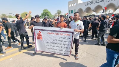 The continuing protests come amid a 10-month political impasse over forming a new government in Iraq.