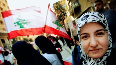 Lebanese protesters gather in Beirut's Martyrs Square on March 14, 2005 for a massive anti-Syria protest one month after the prime minister, Rafiq Hariri, was assassinated. Getty Images