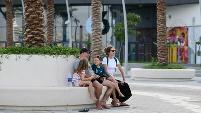Families at Yas Bay Waterfront, Abu Dhabi.