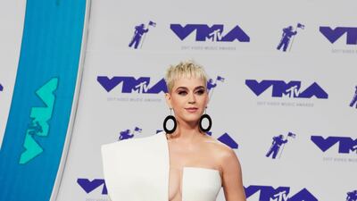 Katy Perry, in Stephane Rolland, arrives at the 34th MTV Video Music Awards at The Forum in Inglewood, California, on August 27, 2017. EPA