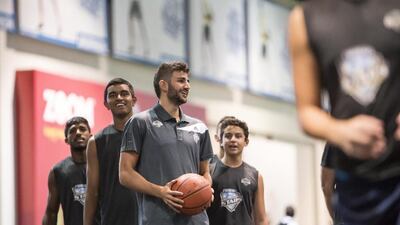 Ricky Rubio of the NBA's Minnesota Timberwolves shown at Dubai Sports World on Tuesday during a BasicBall Academy clinic. Antonie Robertson / The National