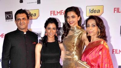 Deepika Padukone with her family. IANS