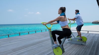 The gym on Manafaru has some sweeping views to take in while you work out. Courtesy JA Manafaru