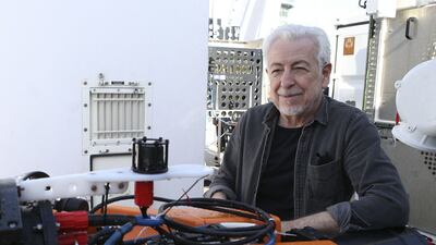 Prof Oussama Khatib with his OceanOne deep-sea exploration robot in Corsica. AFP