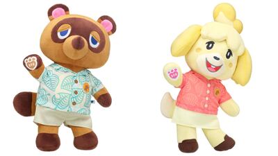 The Build-A-Bear Workshop version of Tom Nook and Isabelle, popular characters from the game 'Animal Crossing: New Horizons'. Courtesy Build-A-Bear
