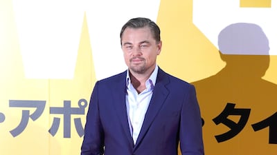 Leonardo DiCaprio, in blue tailoring, attends the premiere of 'Once Upon a Time ... in Hollywood' on August 26, 2019 in Tokyo, Japan. Getty Images