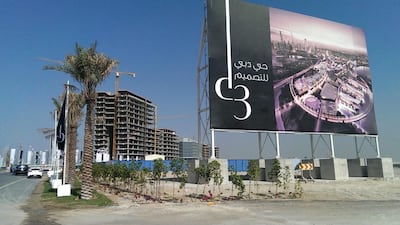 Construction of the Dubai Design District, located next to Business Bay, has begun. The first phase of the district is due to be completed in January 2015. The project cost is expected to exceed Dh8 billion. Aya Batrawy / AP Photo